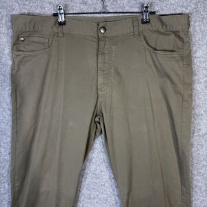 Canali Made in Italy Mens Dark Green Khaki Chino Pants Regular Fit Size 58‎